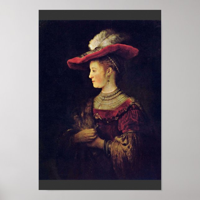 Portrait Of Saskia Van Uylenburch [1]. By Rembrand Poster (Front)