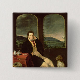 Portrait of Schubert 15 Cm Square Badge
