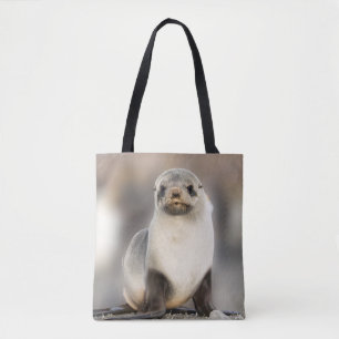 Portrait of Seal Pup on the Beach Tote Bag