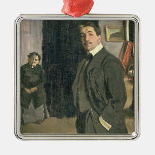 Portrait of Sergei Pavlovich Diaghilev Metal Tree Decoration