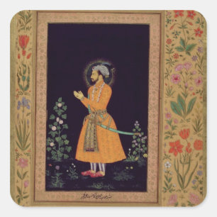 Portrait of Shah Jahan (1592-1666) Mughal, c.1632 Square Sticker