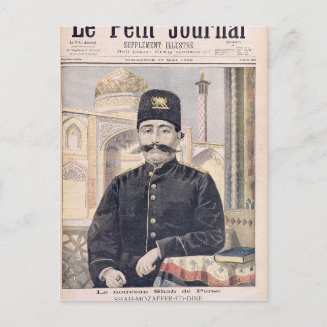 Portrait of Shah Mozzafer-ed-Din Postcard (Front)