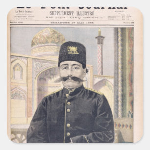 Portrait of Shah Mozzafer-ed-Din Square Sticker