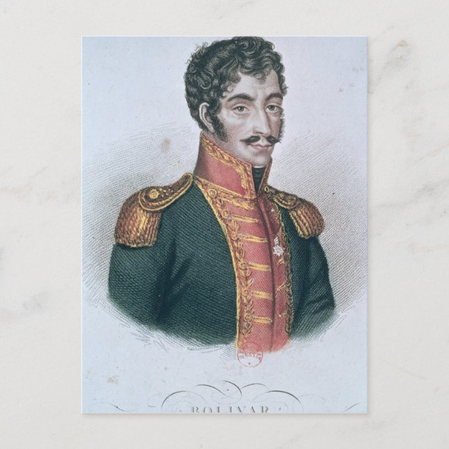 Portrait of Simon Bolivar Postcard (Front)