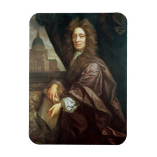 Portrait of Sir Christopher Wren (oil on canvas) Magnet