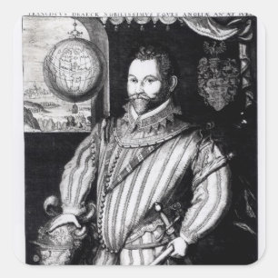 Portrait of Sir Francis Drake Square Sticker