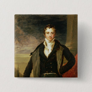 Portrait of Sir Humphry Davy 15 Cm Square Badge
