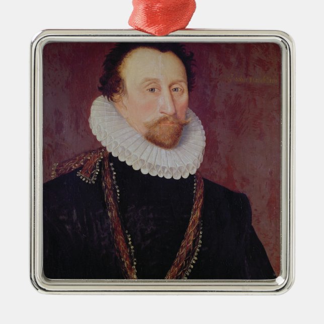 Portrait of Sir John Hawkins  1581 Metal Ornament (Front)