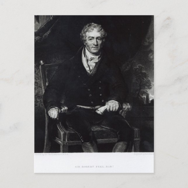 Portrait of Sir Robert Peel Postcard (Front)