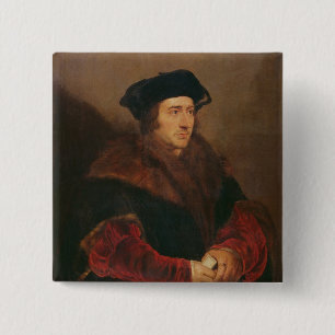 Portrait of Sir Thomas More 15 Cm Square Badge