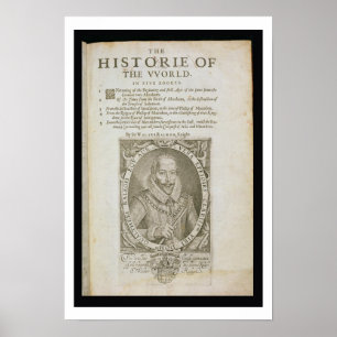 Portrait of Sir Walter Raleigh (1554-1618) title p Poster