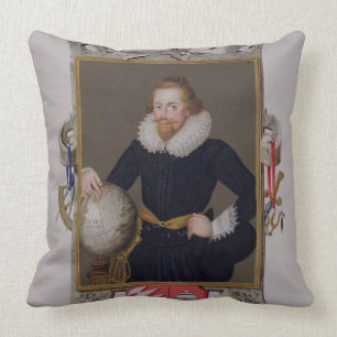 Portrait of Sir Walter Raleigh (c.1552-1618) from Cushion