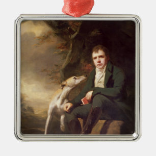 Portrait of Sir Walter Scott and his dogs Metal Tree Decoration