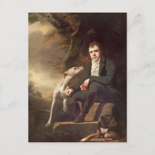 Portrait of Sir Walter Scott and his dogs Postcard