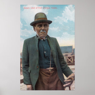 Portrait of Siwash Chief of Fort Wrangle Poster