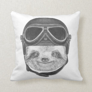 Portrait Of Sloth   Vintage Helmet Cushion