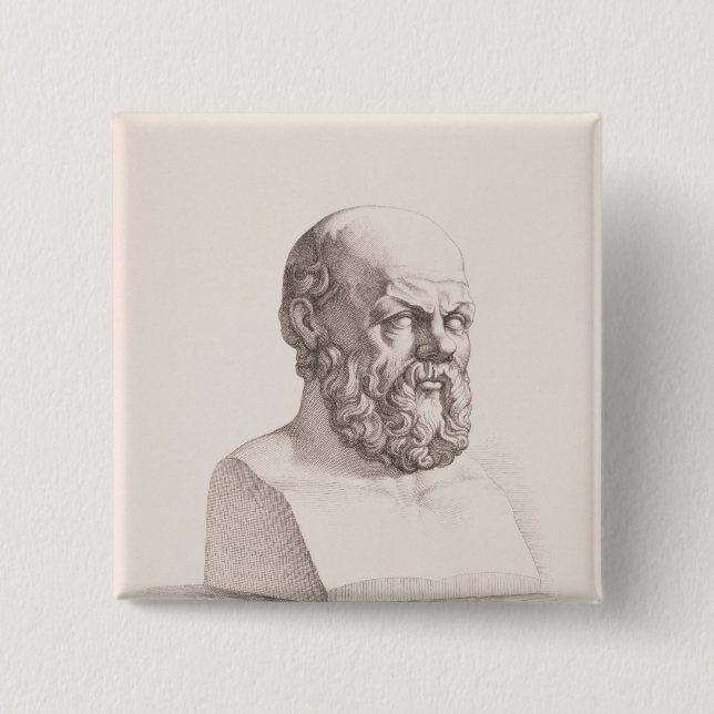 Portrait of Socrates 15 Cm Square Badge (Front)