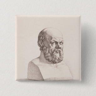 Portrait of Socrates 15 Cm Square Badge