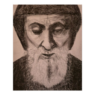 Portrait of St. Charbel Makhlouf Poster