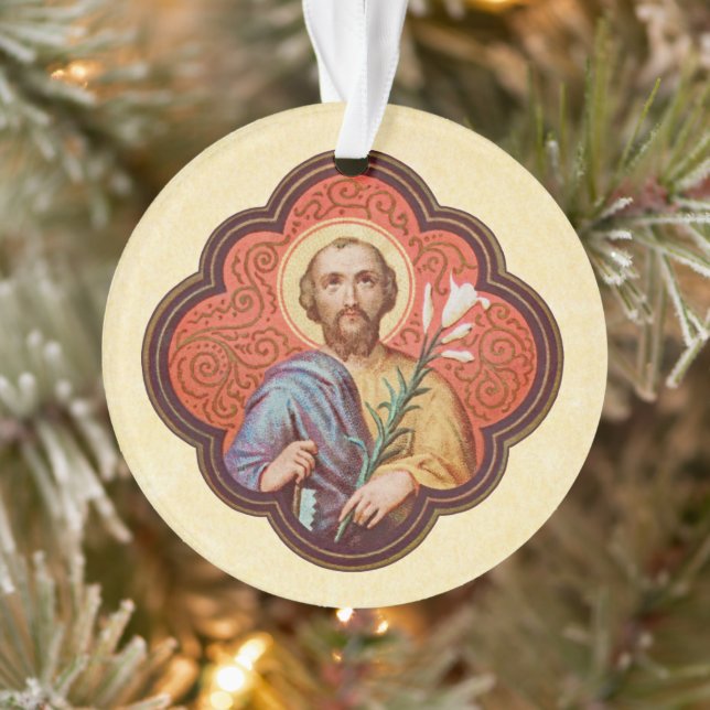 Portrait of St. Joseph in an Octofoil (TF 02) Ornament (Tree)