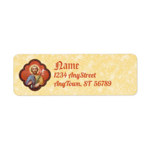 Portrait of St. Joseph in an Octofoil (TF 02) Return Address Label