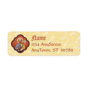 Portrait of St. Joseph in an Octofoil (TF 02) Return Address Label
