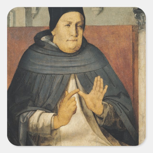 Portrait of St. Thomas Aquinas  c.1475 Square Sticker (Front)