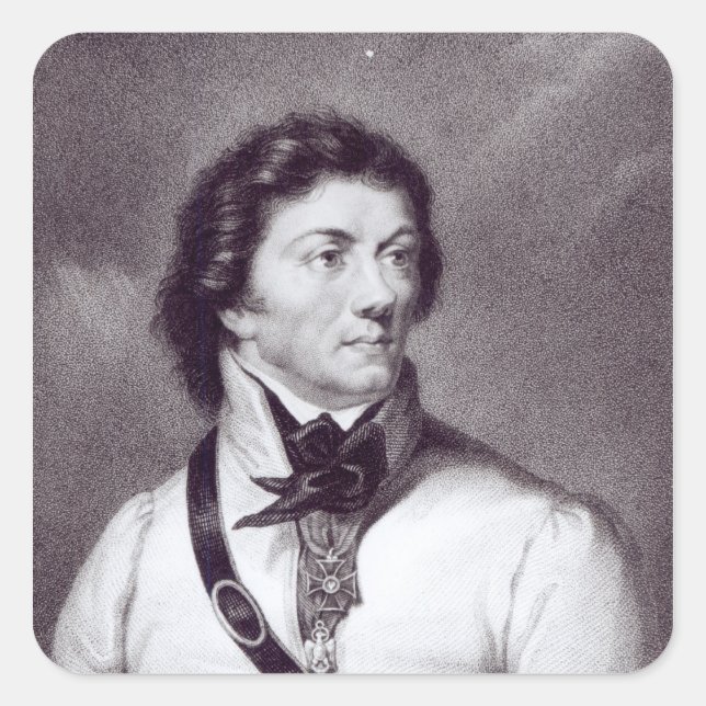 Portrait of Tadeusz Kosciuszko Square Sticker (Front)