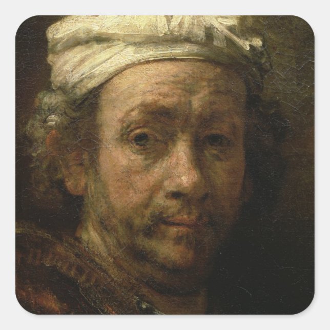 Portrait of the Artist at His Easel, detail of the Square Sticker (Front)