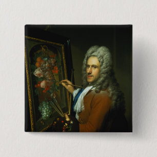 Portrait of the artist Coenraet Roepel 15 Cm Square Badge