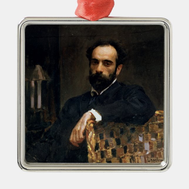 Portrait of the artist Isaak Ilyich Levitan Metal Ornament (Front)