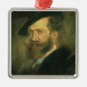 Portrait of the Artist Wilhelm Busch , c.1878 Metal Ornament
