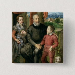 Portrait of the artist's family, Minerva 15 Cm Square Badge