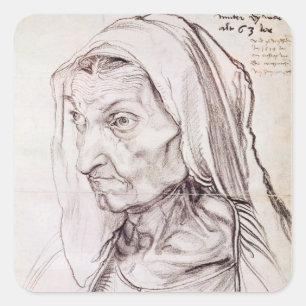 Portrait of the artist's mother, 1514 square sticker
