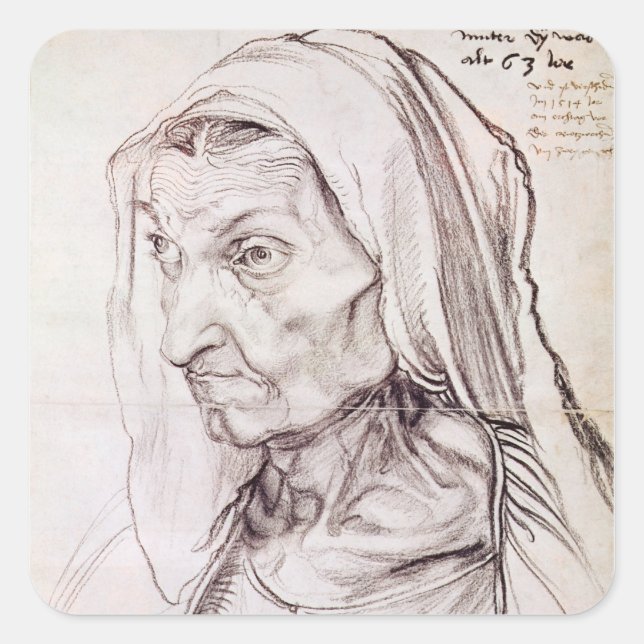 Portrait of the artist's mother, 1514 square sticker (Front)