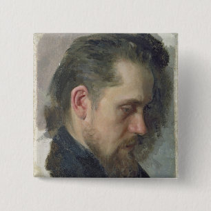 Portrait of the author Nikolay Pomyalovsky, 1860 15 Cm Square Badge