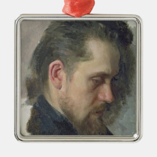 Portrait of the author Nikolay Pomyalovsky, 1860 Metal Ornament
