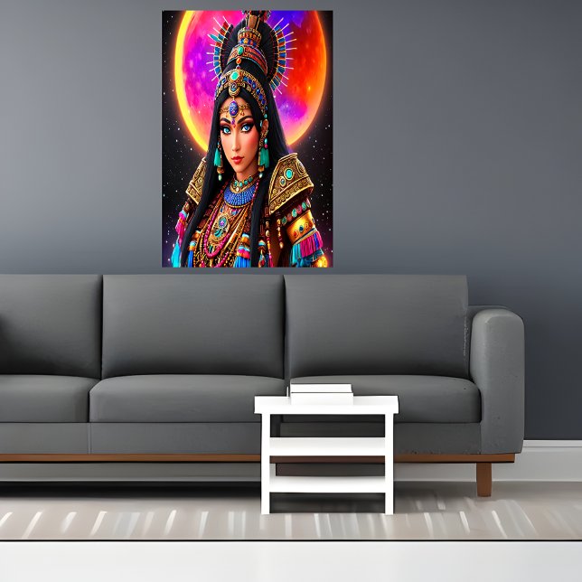 Portrait of the Aztec Goddess Metztli | AI Art Poster (Creator Uploaded)