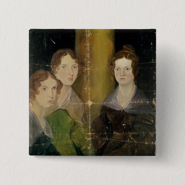 Portrait of the Bronte Sisters, c.1834 15 Cm Square Badge (Front)