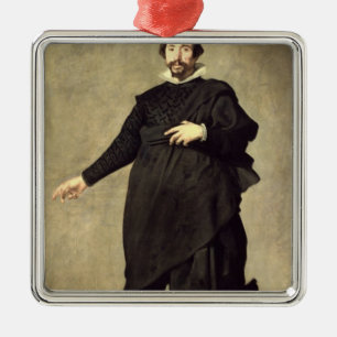 Portrait of the Buffoon Pablo de Valladolid Metal Ornament