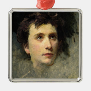 Portrait of the composer Pyotr Ilyich Metal Tree Decoration