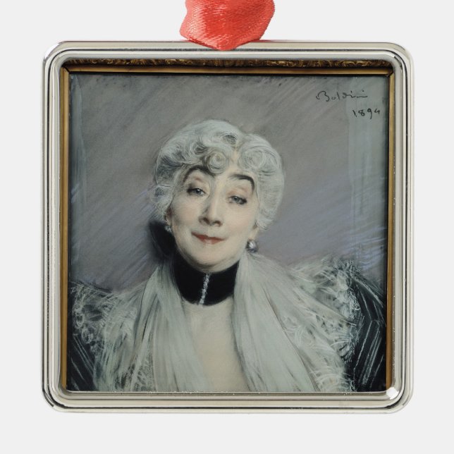 Portrait of the Countess de Martel de Janville Metal Ornament (Front)