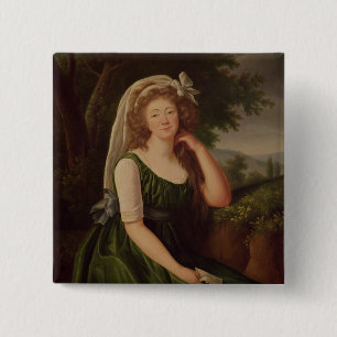 Portrait of the Countess du Barry 1789 15 Cm Square Badge