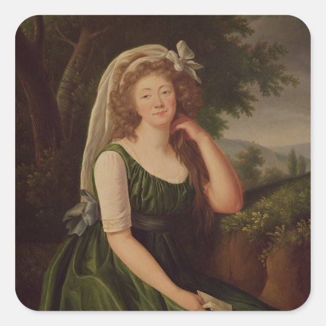 Portrait of the Countess du Barry  1789 Square Sticker (Front)