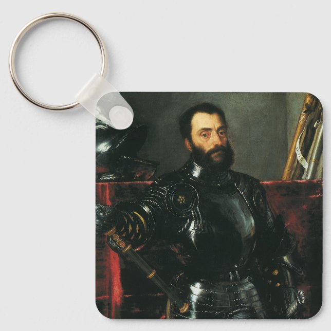 Portrait of the Duke of Urbino by Titian Key Ring (Front)