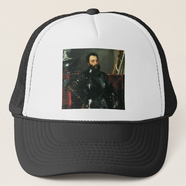 Portrait of the Duke of Urbino by Titian Trucker Hat (Front)