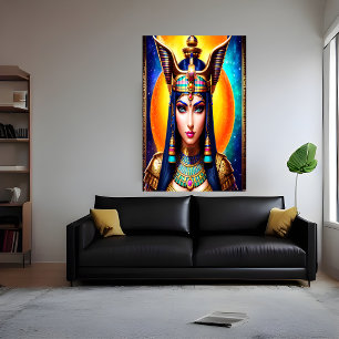 Portrait of the Egyptian Goddess Hathor AI Art P Poster