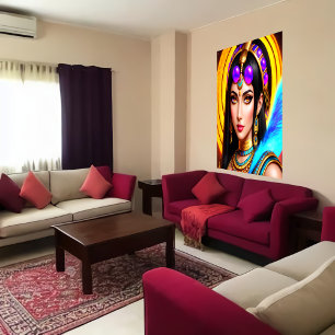 Portrait of the Egyptian Goddess Neith AI Art Poster