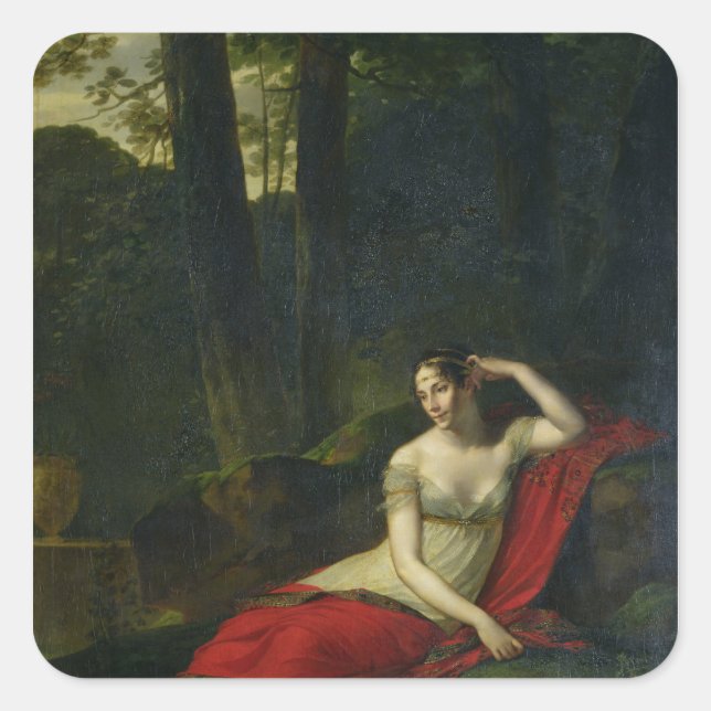 Portrait of the Empress Josephine , 1805 Square Sticker (Front)