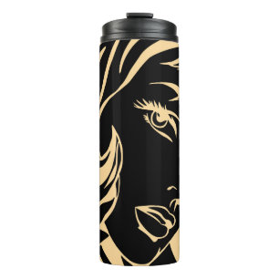 Portrait of the girl with dismissed hair thermal tumbler